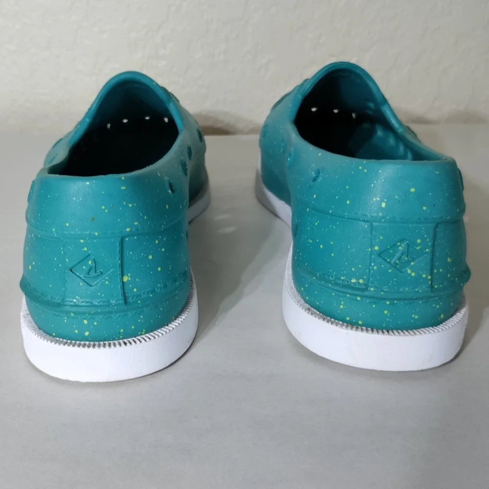 Sperry Authentic Original Float Boat Shoes Teal Splatter Mens 10 Womens 12